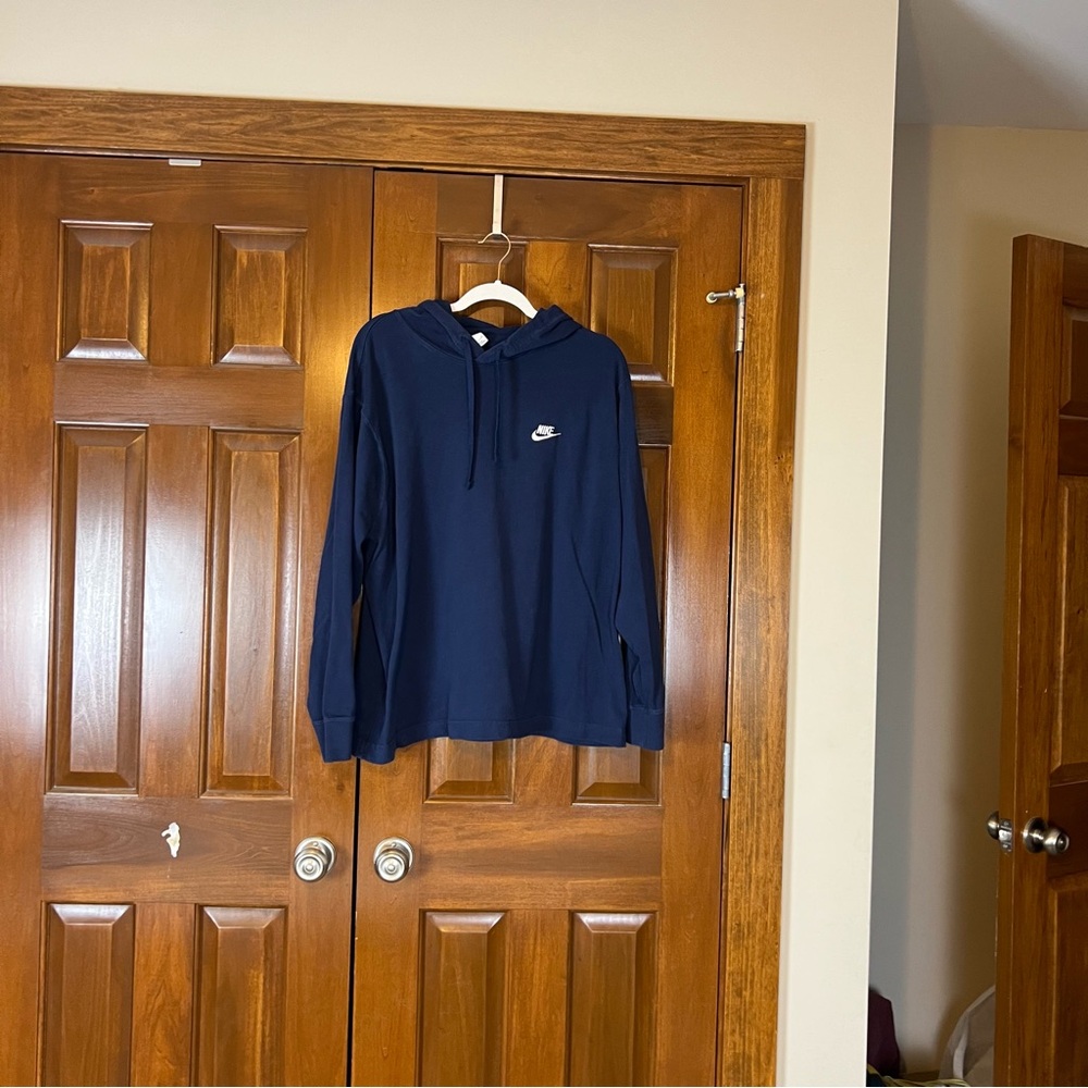 Nike Sportswear Club Mid-Navy Jersey Pullover Hoodie, Size XL - Picture 12 of 13